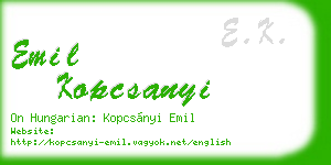 emil kopcsanyi business card